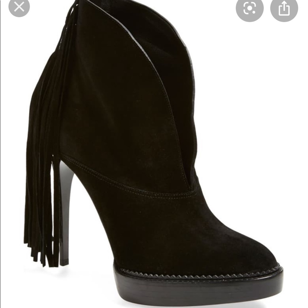 Burberry Runway Nadie Fringe Black Booties